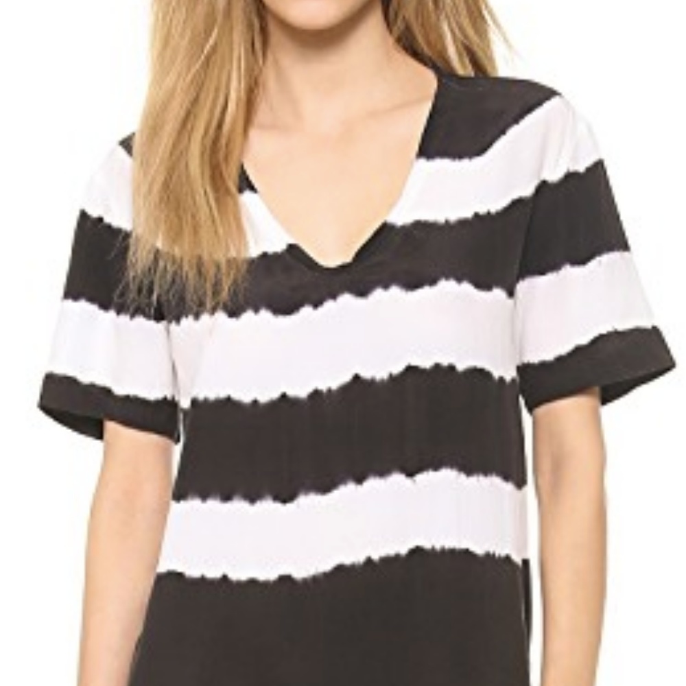 🎉2X HP🎉 Equipment Black & White Tie-Dye Blouse